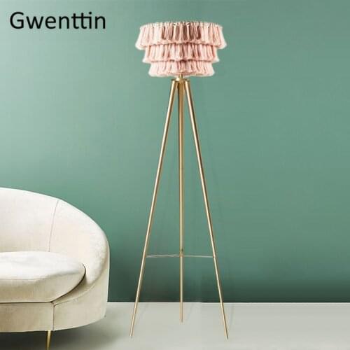 Creative Silk Thread Floor Lamp for Living Room Bedroom Light Table Decor Girls Room Nordic Gold Tripod Stand Lighting Fixtures