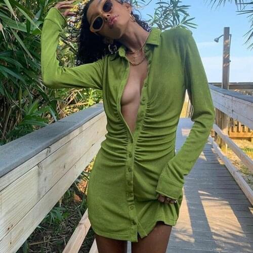 Yimunancy Bodycon Dress Women Turtleneck Elegant Dress 2021 Spring Long Sleeve Mini Dress Robes