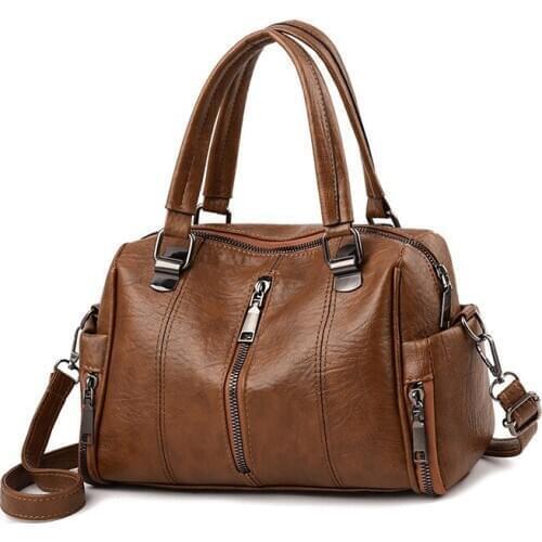 Womens Bag 2020 New Style Womens Middle-aged Casual Fashion Soft Leather Bag Portable Shoulder Bag Handbags