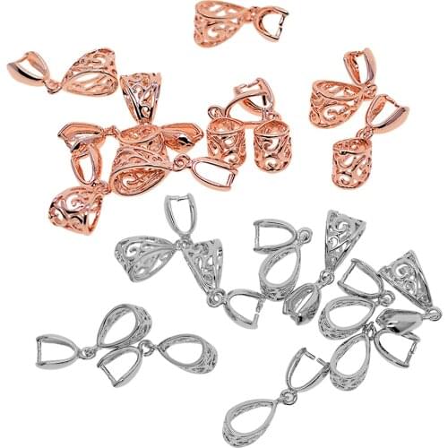 10pcs Silver Pinch Bail / Claw Bail / Pendant Bail / Necklace Bail .26x9x7mm