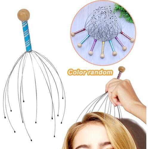 12 Finger Head Relax Massager Head Hair Held Scalp Neck Equipment Stress Release Relax Massager Physician Steel Ball Massager