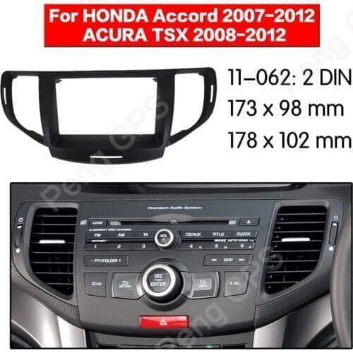 2 DIN Car Radio stereo Fitting installation adapter fascia For Honda Accord 2007-2012 for ACURA TSX 2008-2012 frame Audio