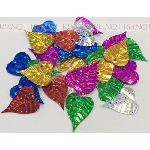 20g 20*15mm Christmas Leaves Flat Loose Sequin Paillette Crafts Sewing ,Women Kids Diy Garment Accessories Mix Color