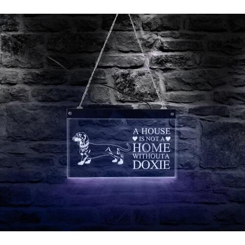 3D Dachshund Dog Night Light 7 Color Change LED Lamp Sign A House Is Not A Home Without A Doxie For Pet Shop Advertising