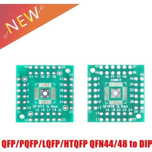 5pcs 0.5mm QFP/PQFP/LQFP/HTQFP QFN44/48 turn DIP Adapter plate