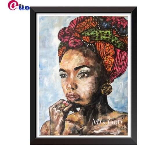 5D Diy Diamond Mosaic African Black Woman Graffiti Art Diamond Painting Full Square Round Diamond Embroidery portrait Girl