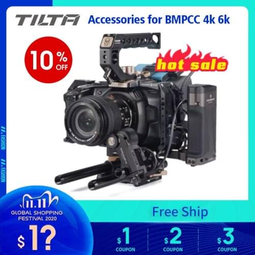 TILTA BMPCC4K/6K Full Cage Portable Base Hood Hard Drive Bracket Handle-Black tilta accessories for bmpcc 4k 6k