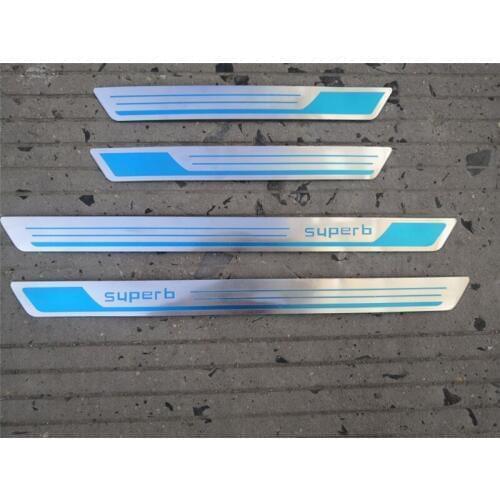 For Skoda Superb 2016-2019 Stainless Steel Original factory stainless steel Car door cover outside door sill plate