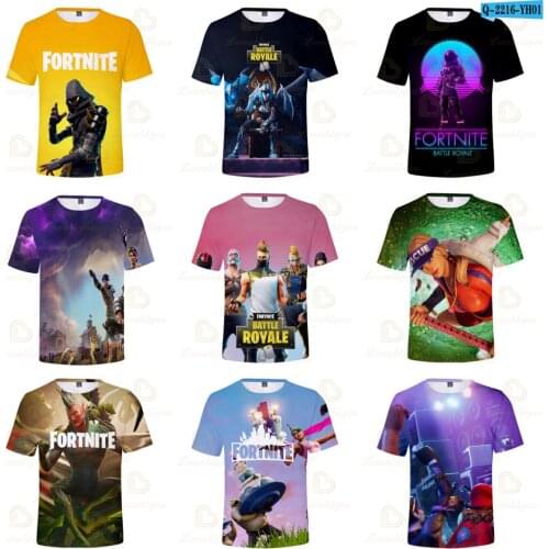 Fortnite 8 To 19 Years Kids Battle Royale Tshirt Cartoon Tops Teen Clothes Men Women Game Hero 3D Printed T-shirt Boys Girls