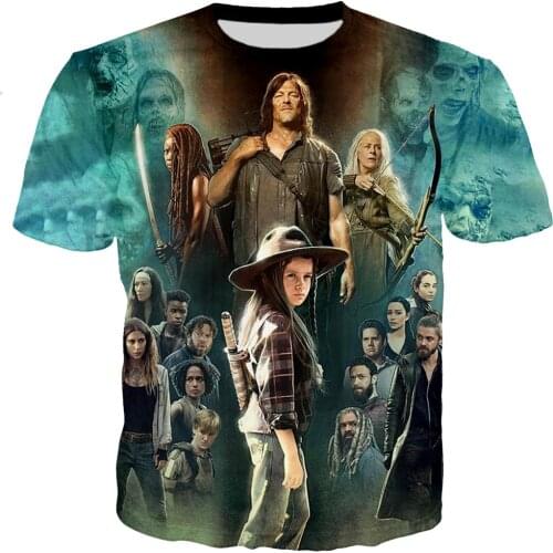 Horror Movie The Walking Dead 3D Print T-shirt Men/women New Fashion Casual Harajuku Style T Shirts Streetwear Tops 2XS-5XL