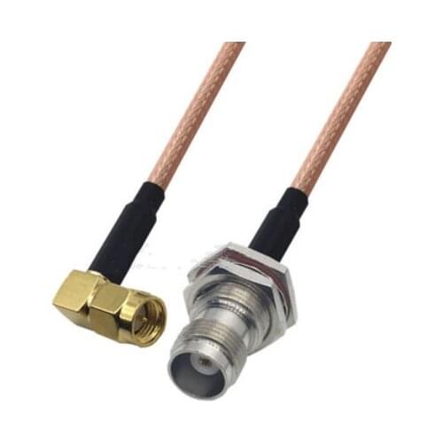 RG316 Cable SMA Male Plug Right Angle to TNC Female Jack Nut Bulkhead Connector RF Coaxial Jumper Cable
