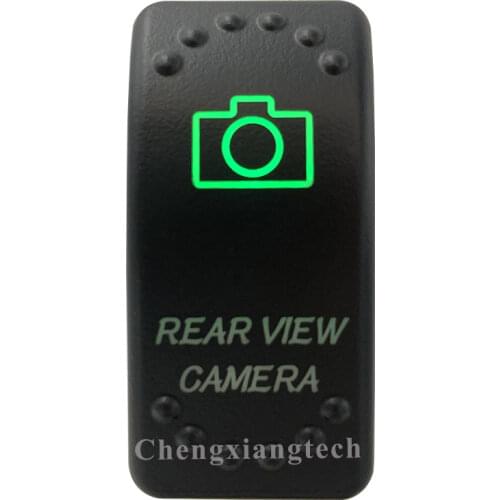 12V/24V Car Boat 3 Pins SPST ON/OFF Green & Blue Led Light Rocker Toggle Switch Rear View Camera for Carling ARB Narva 4x4