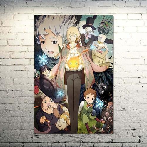 Nordic Picture Home Decor Canvas Howl No Ugoku Shiro Howls Moving Castle Anime Manga Painting Wall Art Print Poster Living Room