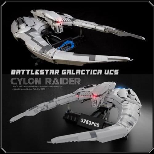Battle Space Fortress Space War Airshi Galactica UCS Spaceship MOC Building Blocks Cylon Raider Model Bricks Idea Toys For Child