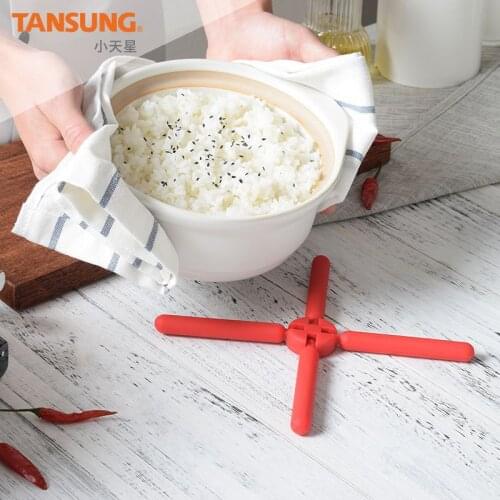 Cross Silicone Pot Mat Folding Silicone Mat Kitchen Creative Insulation Mat