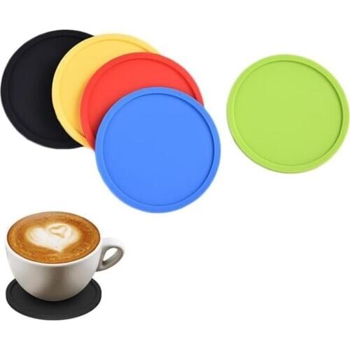 Round Thicken Silicone Coaster Non-slip Heat Insulation Placemat Cushion Pad For Cafe Bar Table Mat Thicken Silicone Coaster