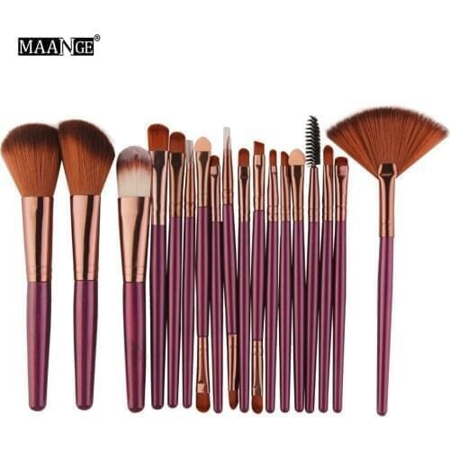 MAANGE 18Pcs Makeup Brushes Set Foundation Powder Blush 10pcs Eyeshadow Eyeliner Lip Cosmetic Beauty Make up Brushes Kit Tools
