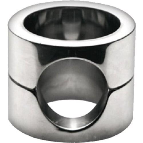 Metal Heavy Cockring Clamp Male Chastity Training Device Steel Cock Ring Bondage Scrotum Stretcher Lock Sperm Sex Toys For Men