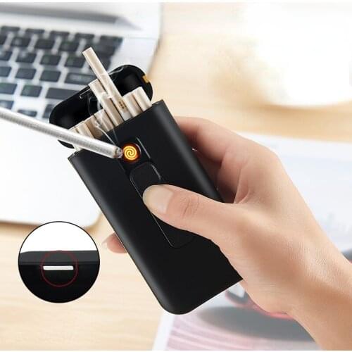 Multifunctional Rechargeable Cigarette Lighter Case with 20 Sticks Smoking Accessories for Weed Regalos Para Hombre Originales