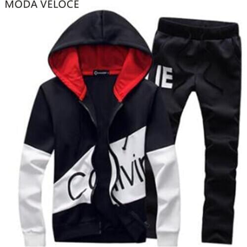 MENS Casual Suit Mens Autumn Hoodie Coat Long Sleeve Jogging Suits Printed Sportswear Large Size Baseball Uniform