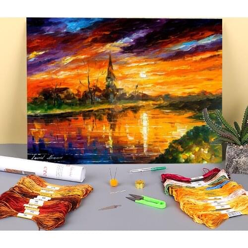 Dreams From Overseas Printed Canvas 11CT Cross Stitch Kit Embroidery DMC Threads Knitting Needlework Handiwork Sewing Adults