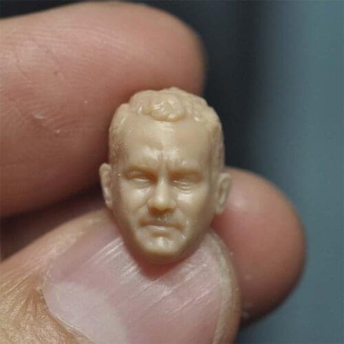 Unpainted 1/18 WWII John Miller Tom Hanks Head Sculpt Carving Model Fit 3.75inch JOYTOY ORI TOY Action Figure