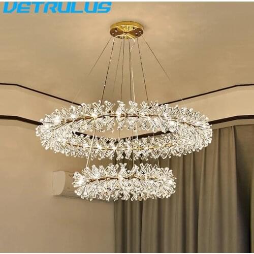 Nordic Postmodern Firefly Crystal Chandeliers Light Luxury Minimalist Luxury Chandelier Lighting Pendant Led Lustre Hang Lamp