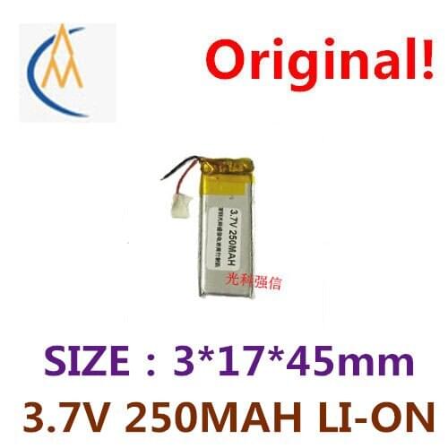New sufficient capacity polymer li-ion battery 3.7 V 301745 250 mah MP4 walkie-talkie/equipment/mini bluetooth stereo