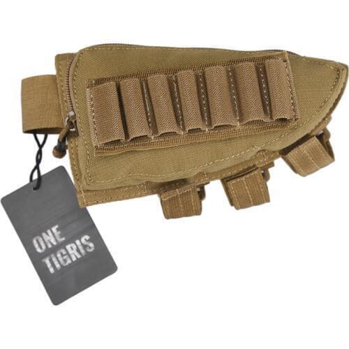 OneTigris Tactical Shotgun Shell Pouch Rifle Rest Buttstock Shotgun Ammo Cartridge Cheek Pad Shell Holder Pouch for Hunting 2pcs