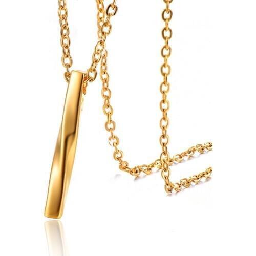 Stainless Steel Twist Stick Pendants Necklaces for Men Women Trendy Jewelry Drop Shipping