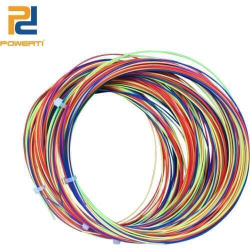 POWERTI 6pcs/lot 0.68mm Rainbow Badminton Racket String like NBG95 Gym Durable Badminton String 22- 28 lbs 10m High Quality
