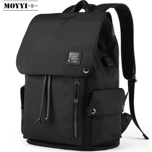 MOYYI Men Backpack USB Charge 15.6inch Laptop Backpack Waterproof Teenagers School Bag Multifunction Business Travel Backbags