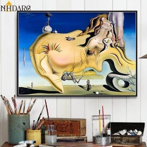 Salvador Dali Face of the Great Masturbator Canvas Print Painting Poster Art Wall Pictures For Living Room Home Decor