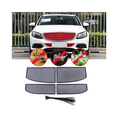 Grille Insert Net Car Insect Screening Mesh 4pcs For Benz C Class W205 2015-2017