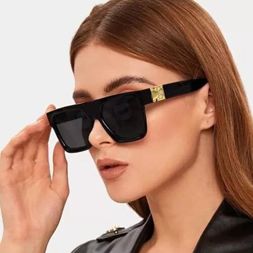 LONSY New Rectangle Sunglasses Women Fashion Big Frame Oversized Square Frame Vintage Sun Glasses Men Shades Retro Oculos UV400