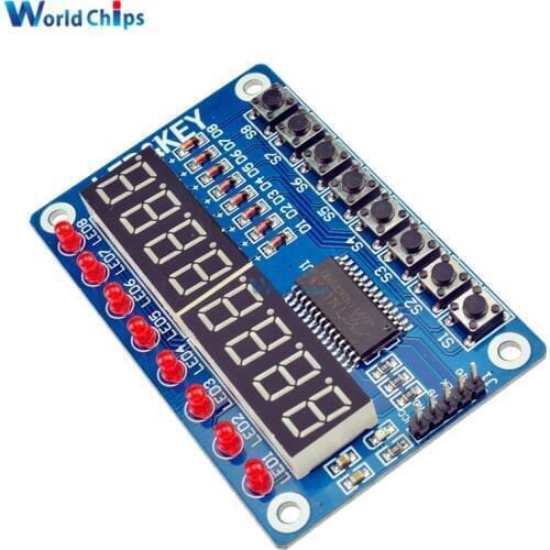 TM1638 LED Display 8-Bit Digital Tube Module For Arduino For AVR 7 Segment 8 Bits RED TM1638 KEY LED Display Board Panel