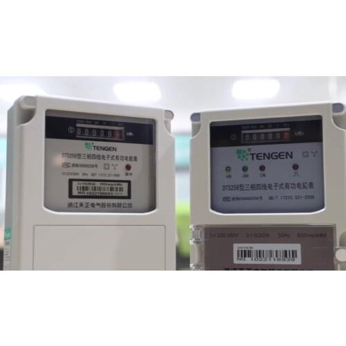 TENGEN highly cost effective Smart IC card DTSY256 3*220/380V 5(20)A Class1 LCD 3 phase electric meter
