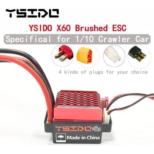 2020 Newest WaterProof 60A Brushed Electric Speed Controller ESC for RC 1/10 Car Buggy TRX-4 D90 Truck Monster Crawler Tank