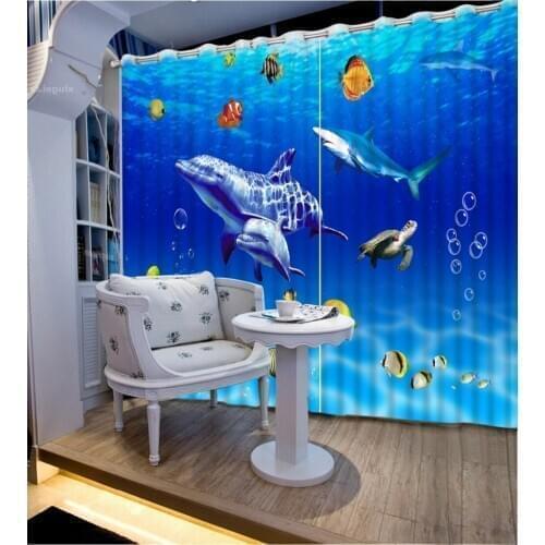 Ocean curtains Landscape Scenery Beauty Digital Photo Printing Blackout 3D Curtains for Living Room Bedding Room