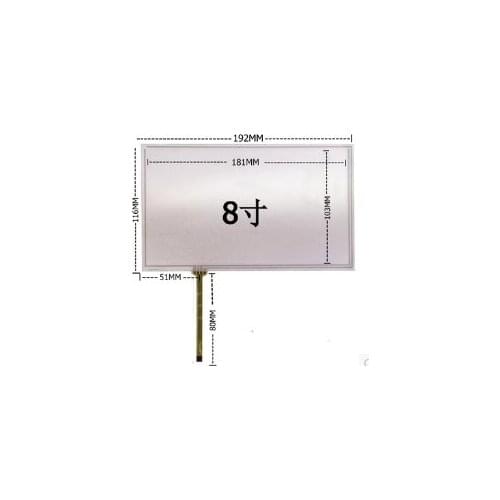 10pcs/lot 192*116 mm 8 inch GPS vehicle-mounted navigation resistive handwritten touch screen