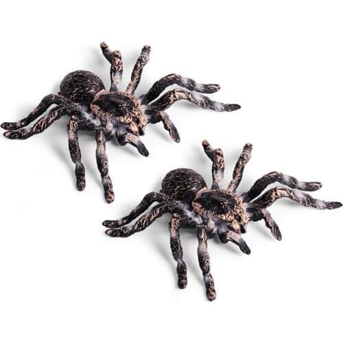 2Pcs 9.5cm Large Fake Realistic Spider Insect Model Toy Fun Halloween Scary Prop
