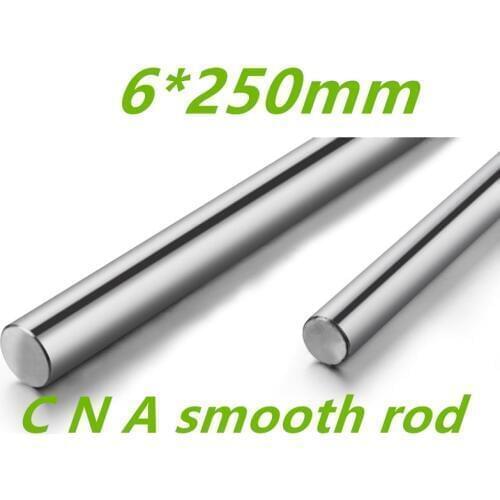 2pcs/lot linear shaft 6mm 250mm rod shaft WCS 6mm linear shaft L250mm chrome plated linear motion guide rail round rod cnc parts