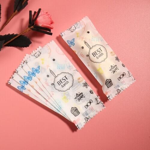 200pcs/lot Sugar Nougat Gift Bag Creative Colorful Cake Candle Gift Frosted Homemade Dessert Plastic Bags Birthday Party Favor
