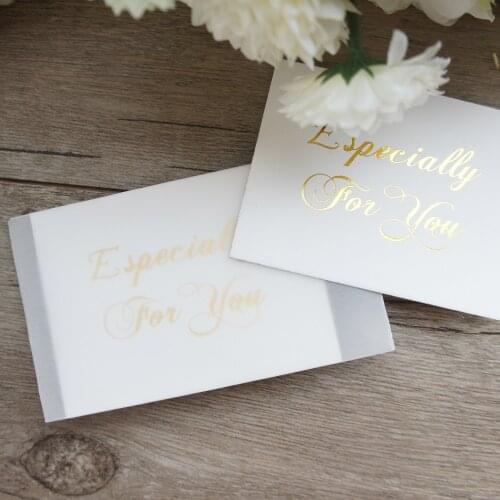 Multi-use 25pcs Mini especially for you Card gold with transparent white envelope Scrapbooking party invitation DIY gift card