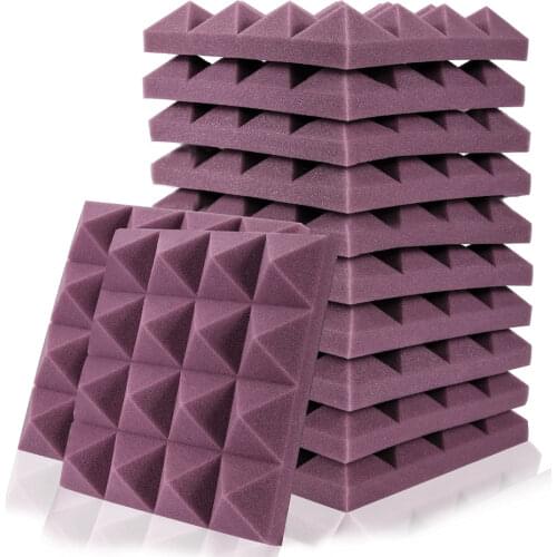 250x250x50mm 8/12/24pcs Studio Acoustic Soundproof Foam Pyramid Sound Absorption Treatment Panel Tile Wedge Protective Sponge