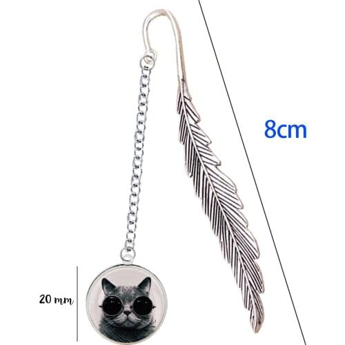 8CM Metal Bookmark Meow Cat Kindergarten Pin Kawai Cute Animal Cartoon Black Cats For Notebook Book Marque Page Mate Marker