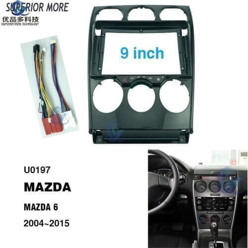 2 Din 9 inch car radio Fascias for Mazda 6 2004-2015 Dashboard Frame Installation dvd gps mp5 android Multimedia player