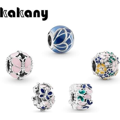 KAKANY New CLASSIC FLOWER ARRANGEMENT CHARM for Popula Style Bracelets and Necklaces Original DIY925 Sterling Silver Jewelry