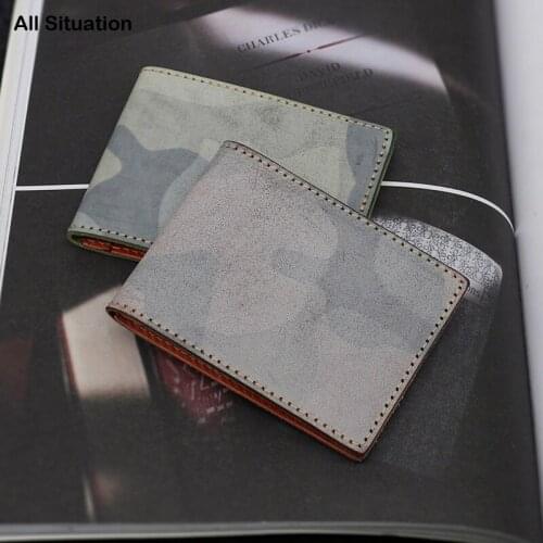 Luxury Identity Driver License Case First Layer Cow Leather Top End Mini Credit Card Wallet Camouflage ID Bus Card Purse Unisex