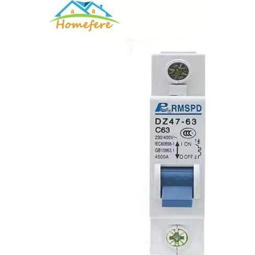 DZ47-63 1P 2P 3P 4P Residual Current Circuit Breaker 16A 32A 63A Mini Circuit Breaker Cutout Switch Breaker Switch Chopper MCB
